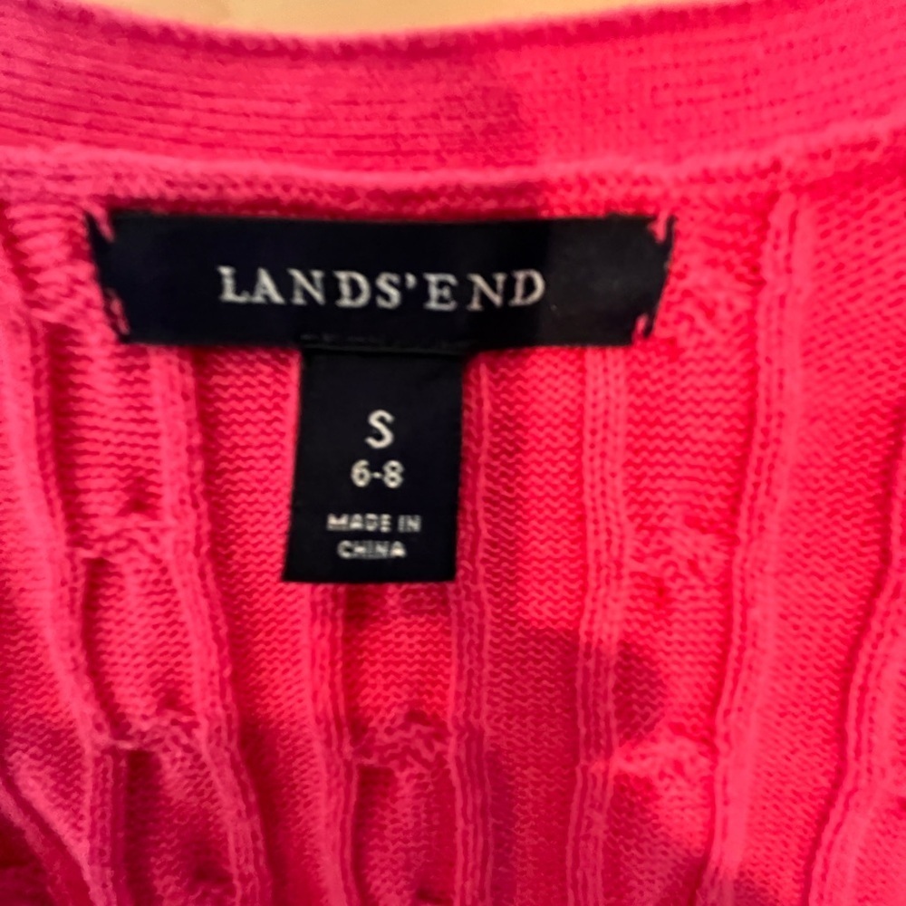 Land’s End Pink Cardigan Sweater - Picture 4 of 5